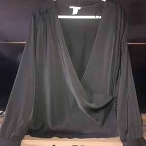 Black low cut blouse